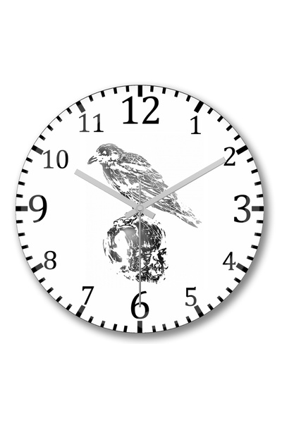 BASKI DÜNYASI Homenagem a Poe ساعة حائط من الزجاج الحقيقي المنحني