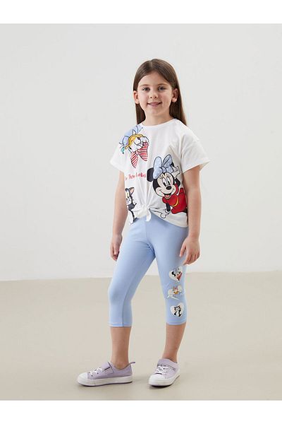 LC Waikiki New Season Minnie Mouse Printed Girls' Tights and T-Shirt 2'L - S59416Z1
