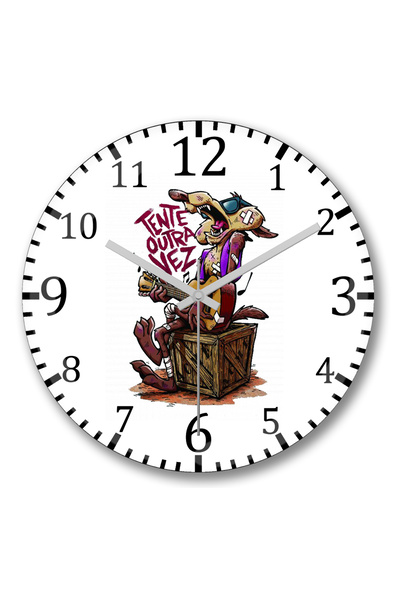 BASKI DÜNYASI ساعة حائط King Coiote من الزجاج الحقيقي المنحني