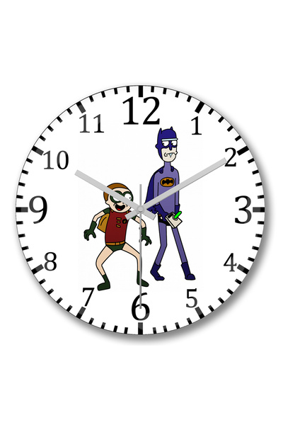 BASKI DÜNYASI ساعة حائط باتريك إي روبن مورتي من الزجاج الحقيقي المنحني