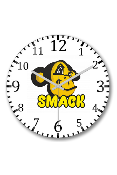 BASKI DÜNYASI ساعة حائط Macaquinho Smack من الزجاج الحقيقي المنحني