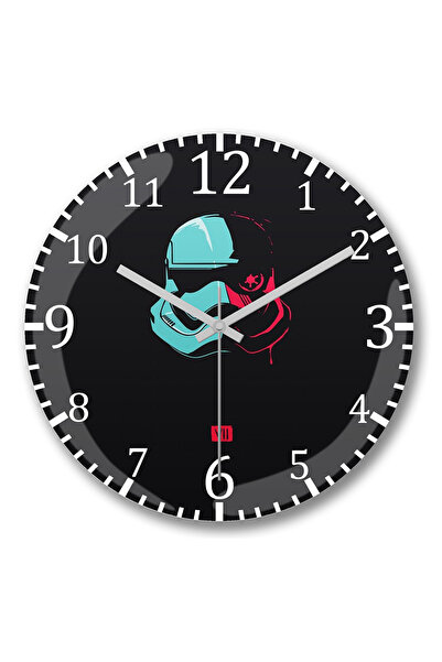 BASKI DÜNYASI ساعة حائط Stormtrooper VII من الزجاج الحقيقي المنحني