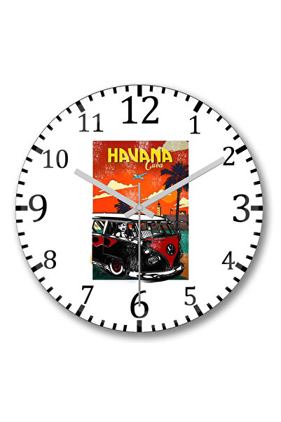 BASKI DÜNYASI Ceas de perete Havana din sticlă autentică bombată