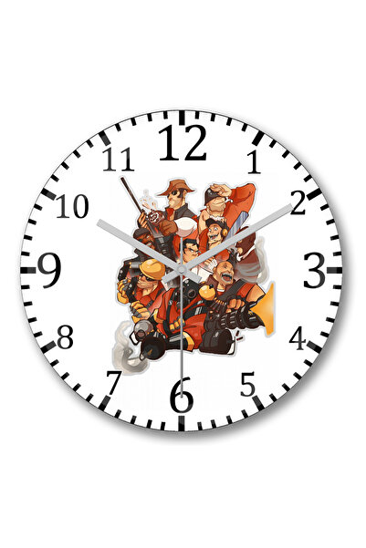 BASKI DÜNYASI Ceas de perete Team Fortree 2 Red Team din sticlă autentică bom...