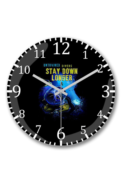 BASKI DÜNYASI Ceas de perete pentru scufundări, din sticlă autentică bombată