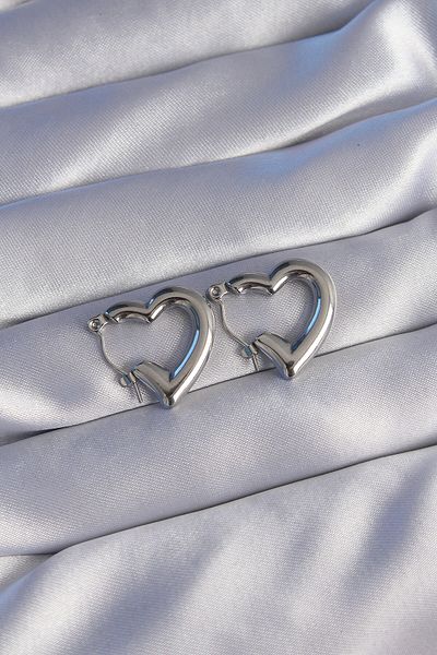 MENESSA 316L Steel Silver Color Hollow Bubble Heart Earrings - Tj-Bkp9037