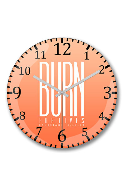 BASKI DÜNYASI ساعة حائط بيرن من الزجاج الحقيقي المنحني