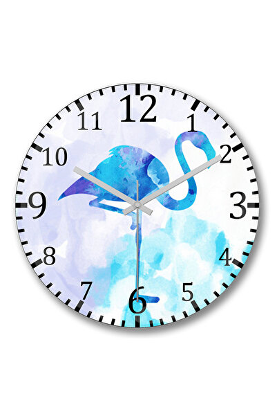 BASKI DÜNYASI ساعة حائط فلامينجو في السحب من الزجاج الحقيقي المنحني