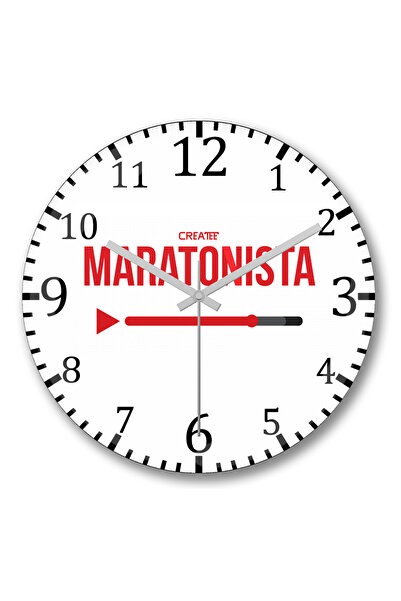 BASKI DÜNYASI ساعة حائط ماراثونيستا من الزجاج الحقيقي المنحني