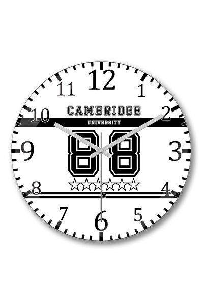 BASKI DÜNYASI ساعة حائط كامبريدج من الزجاج الحقيقي المنحني