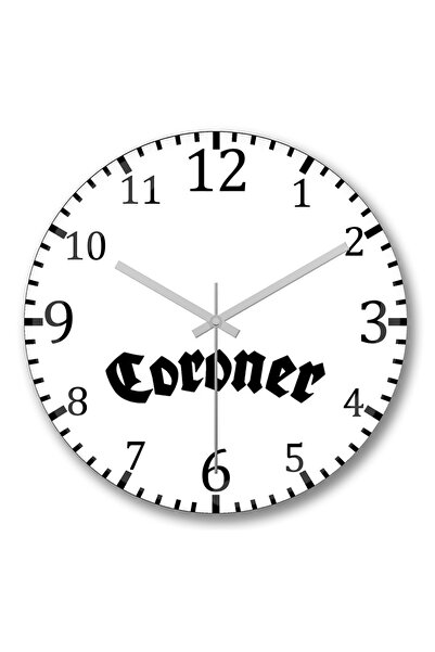 BASKI DÜNYASI Ρολόι τοίχου Coroner με κυρτό γυαλί από αληθινό γυαλί