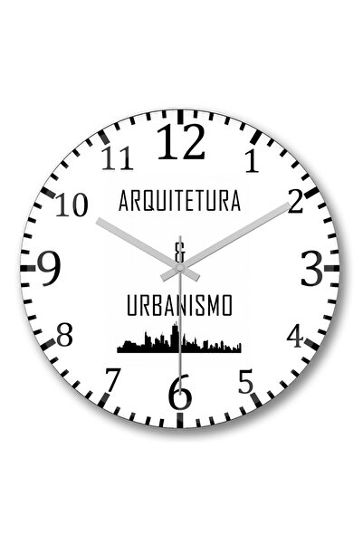BASKI DÜNYASI Ρολόι τοίχου Arquitetura με κυρτό γυαλί από αληθινό γυαλί