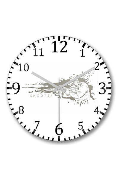 BASKI DÜNYASI ساعة حائط مطلق النار من الزجاج الحقيقي المنحني