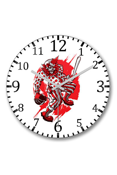 BASKI DÜNYASI ساعة حائط رعب من الزجاج الحقيقي المنحني