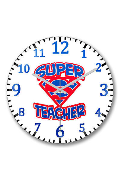 BASKI DÜNYASI ساعة حائط سوبر مدرسية من الزجاج الحقيقي