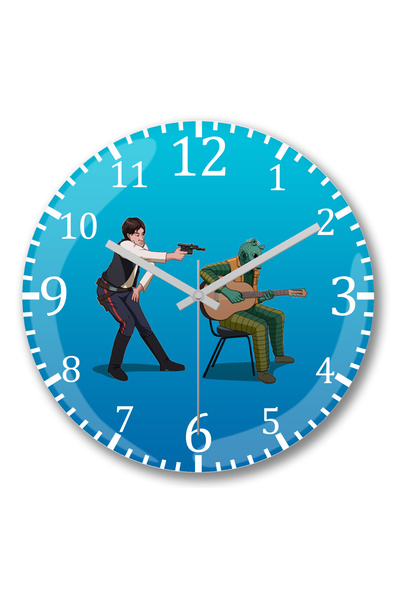 BASKI DÜNYASI حرب النجوم هذه هي ساعة حائط هان سولو من الزجاج الحقيقي المنحني