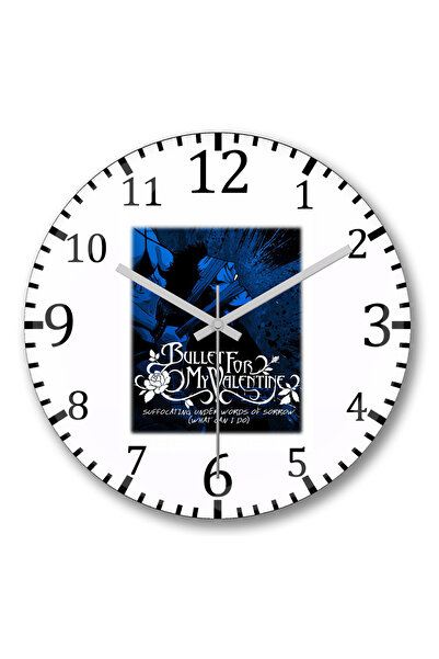 BASKI DÜNYASI Ceas de perete Bullet For My Valentine din sticlă autentică bom...