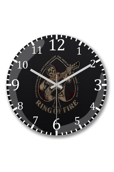 BASKI DÜNYASI ساعة حائط Guitarrista من الزجاج الحقيقي المنحني