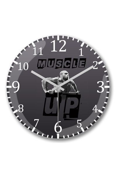 BASKI DÜNYASI ساعة حائط مسل أب من الزجاج الحقيقي المنحني