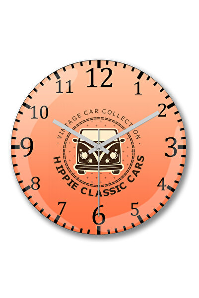 BASKI DÜNYASI Ceas de perete Combi Hippie din sticlă autentică bombată