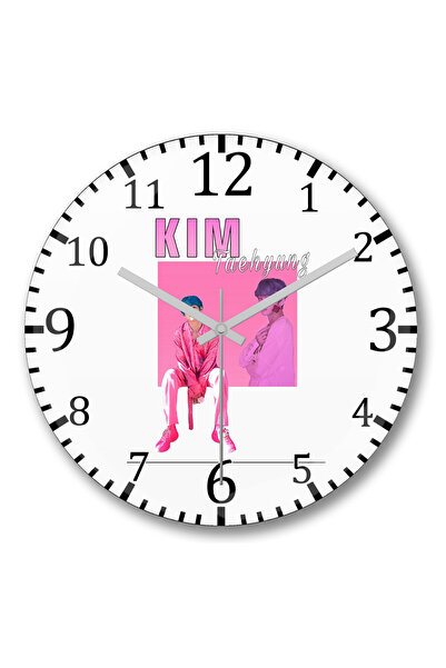 BASKI DÜNYASI Ρολόι τοίχου BTS Kim Taehyung V 90s Κωνικό Γυαλί