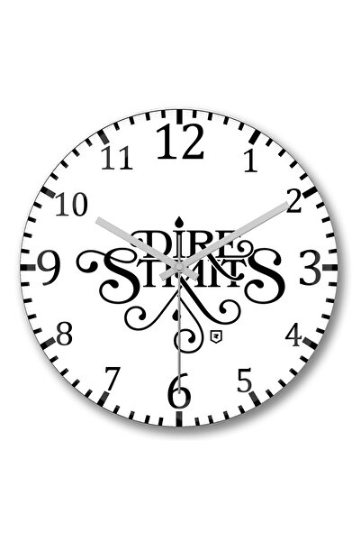 BASKI DÜNYASI ساعة حائط Dire Straits من الزجاج الحقيقي المنحني