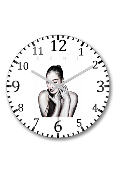 BASKI DÜNYASI ألبوم ديمي لوفاتو ساعة حائط ديمي من الزجاج الحقيقي المنحني