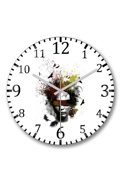 BASKI DÜNYASI ساعة حائط Ninguem من الزجاج الحقيقي المنحني