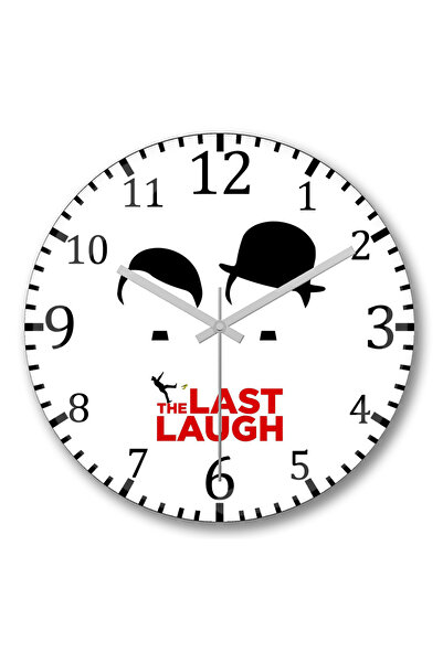BASKI DÜNYASI ساعة حائط The Last Laugh من الزجاج الحقيقي المنحني