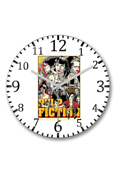 BASKI DÜNYASI Ceas de perete Pulp Fiction Pug Fiction din sticlă de verități ...