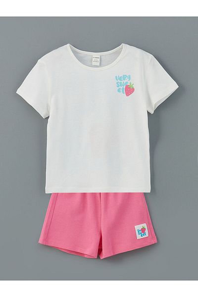 LC Waikiki Crew Neck Baby Girl T-Shirt and Shorts 2 Pack