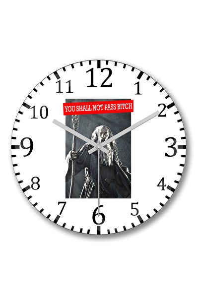 BASKI DÜNYASI Ceas de perete Gandalf You Shall Not Pass din sticlă autentică bombată