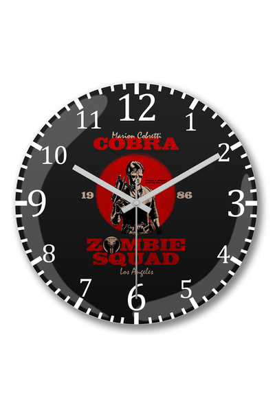 BASKI DÜNYASI ساعة حائط فيلم كوبرا من الزجاج الحقيقي المنحني