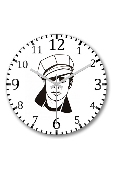 BASKI DÜNYASI ساعة حائط مارلون براندو من الزجاج الحقيقي المنحني