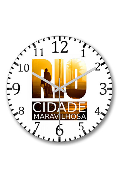 BASKI DÜNYASI ساعة حائط ريو سيدي مارافيلشا من الزجاج الحقيقي المنحني