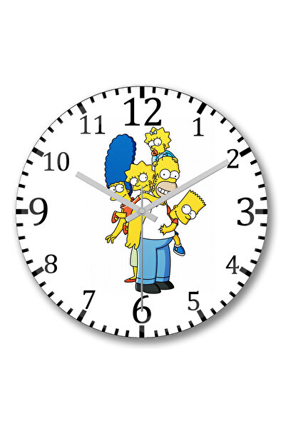 BASKI DÜNYASI Ceas de perete Familia Simpsons din sticlă autentică bombată