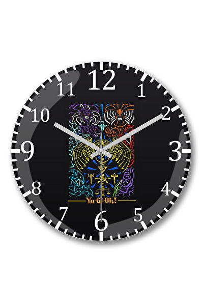 BASKI DÜNYASI ساعة حائط يو جي أوه من الزجاج الحقيقي المنحني