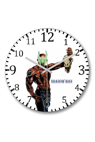 BASKI DÜNYASI ساعة حائط مايكل ليروي شادو مان من الزجاج الحقيقي المنحني