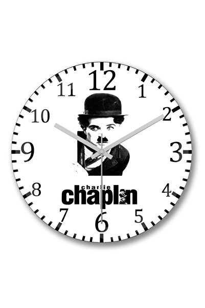 BASKI DÜNYASI Ceas de perete Charlie Chaplin din sticlă de veritabilă calitate