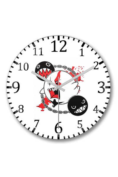 BASKI DÜNYASI ساعة حائط شبح من الزجاج الحقيقي المنحني