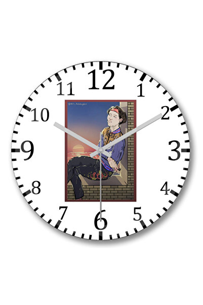 BASKI DÜNYASI Ρολόι τοίχου Kim Taehyung με κυρτό γυαλί από αληθινό γυαλί