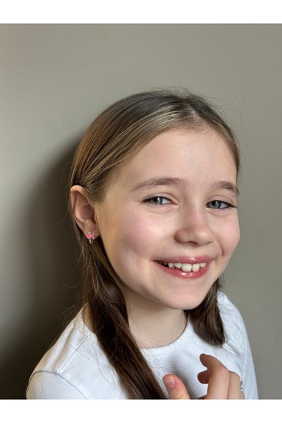 LITTLELUXE Sevimli Balık Gümüş Çocuk Küpe, 925 Ayar Gümüş Kız Çocuk Küpe, Çocuk Gümüş Küpe, Çocuk J Küpe