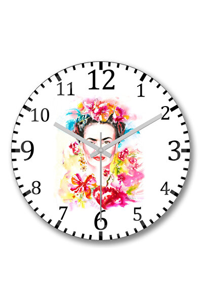 BASKI DÜNYASI Ceas de perete Frida Kahlo 6 din sticlă autentică bombată