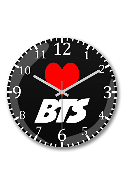 BASKI DÜNYASI Bts Love Yourself BT21 Shooky Bts ساعة حائط من الزجاج الحقيقي ا...