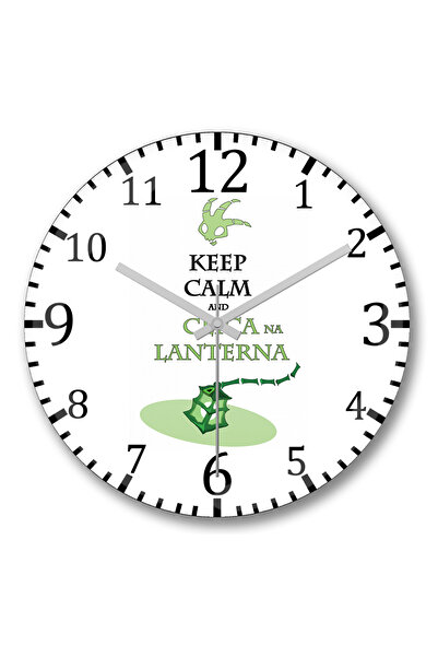 BASKI DÜNYASI حافظ على الهدوء Clica na Lanterna Wall Watch من الزجاج الحقيقي المنحني