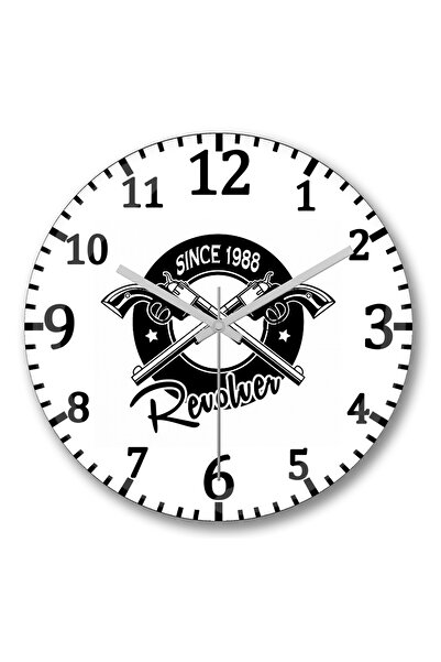 BASKI DÜNYASI Ceas de perete Revolver din sticlă autentică bombată