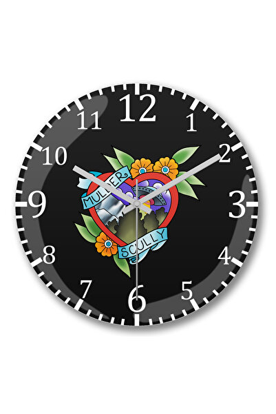 BASKI DÜNYASI Ceas de perete Xfiles Mulder Scully din sticlă de veritate bombată