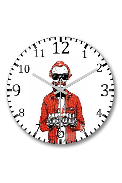 BASKI DÜNYASI ساعة حائط هيبستر تو من الزجاج الحقيقي المنحني