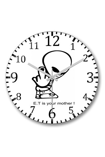 BASKI DÜNYASI ساعة حائط Alienigena من الزجاج الحقيقي المنحني