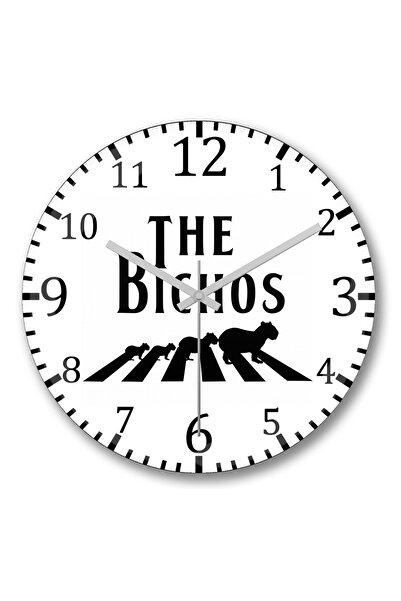 BASKI DÜNYASI ساعة حائط بيشوس من الزجاج الحقيقي المنحني